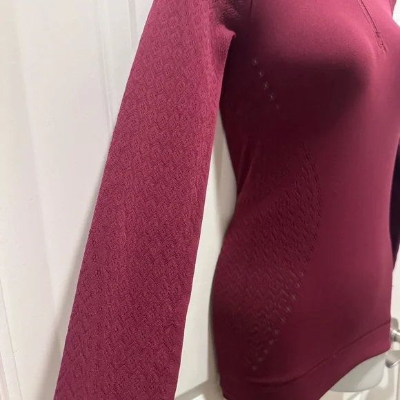 🍋 Lululemon Reveal Mindful Motion Mesh 1/2 Zip Yoga Long sleeve Top Deep Ruby - Picture 8 of 14